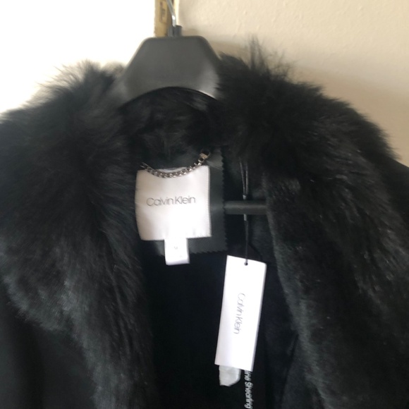 $2.5K Calvin Klein Women's Coat Black Size Medium M Toscana Shearling M8HJF416 - Picture 6 of 10